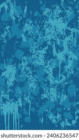 Blue grunge style background. Vector texture of paint, streaks, blotches