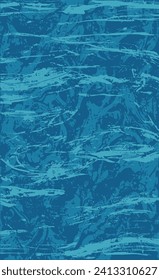 Blue grunge style background. Vector texture of paint, streaks, blotches