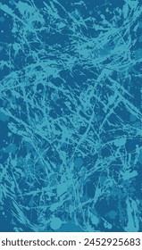 Blue grunge style background. Vector texture of paint, streaks, blotches