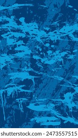 Fondo de estilo grunge azul. Vector textura de pintura, rayas, manchas