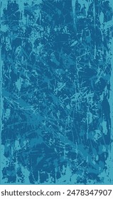 Blue grunge style background. Vector texture of paint, streaks, blotches