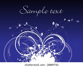 blue grunge, swirl background with sample text