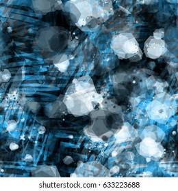 Blue grunge texture with strokes and spots. Abstract seamless background for fabric, wrapping, home decor.