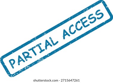 Uma impressão de carimbo azul com efeito grunge com a indicação "ACESSO PARCIAL", indicando permissões limitadas ou disponibilidade.