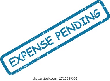 Un sello de goma de efecto grunge azul que muestra el texto "GASTOS PENDIENTES". Ideal para documentos comerciales y procesos financieros.