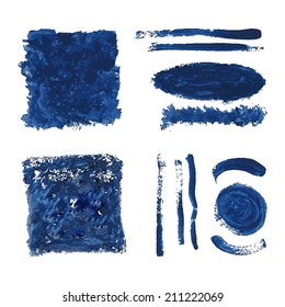 Blue grungy vector abstract hand-painted background