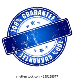 Blue guarantee stamp.  Vector illustration.