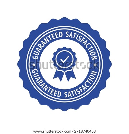 Blue guaranteed satisfaction seal badge icon Vector