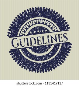Blue Guidelines distressed rubber stamp with grunge texture