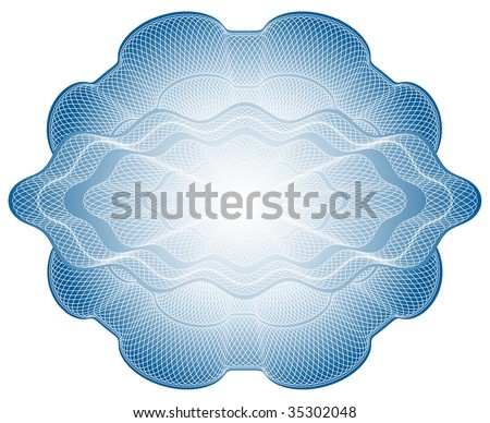 Blue guilloche rosette