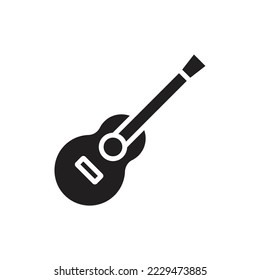 Blue Guitar Filled Icon Vector Illustration