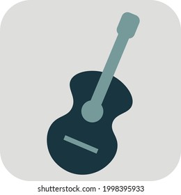 Blue guitar, illustration, on a white background.