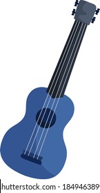 Blue guitar, illustration, vector on white background
