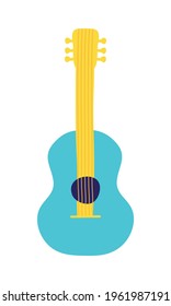 blue guitar instrument on background