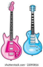 blue guitar - pink bass