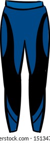 Blauer Gymnastiktuch, Illustration, Vektorgrafik auf weißem Hintergrund.