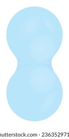 Blue gym facial ball. vector