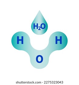 blue h2o drop on white background. Vector illustration.