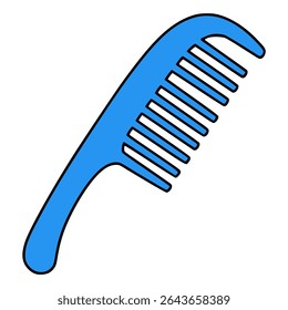 cabelo azul pente moda estilo de vida cor plana vetor ilustração modelo design