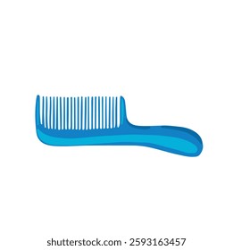 blue hair comb, hand drawn vector illustration