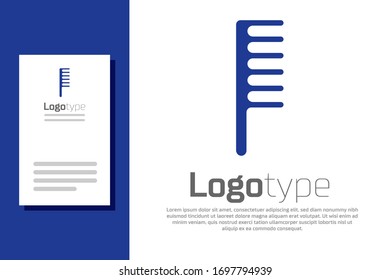 Blue Hairbrush icon isolated on white background. Comb hair sign. Barber symbol. Logo design template element. Vector Illustration