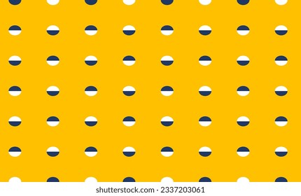 Blue Half circle polka dot on yellow background for backdrop and wallpaper template. repeat seamless style design for fabric printing