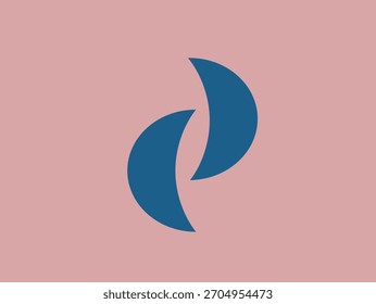 Lunas medias azules sobre fondo de Vector Abstractas rosa