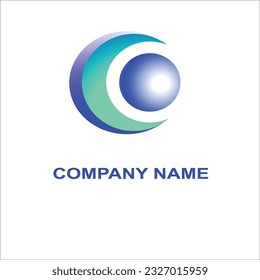 Plantilla de diseño de logotipo premium de media luna azul