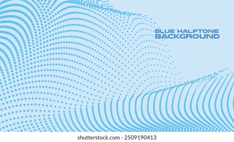 Blue halftone abstract background vector image for backdrop or presentation