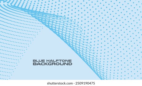 Blue halftone abstract background vector image for backdrop or presentation