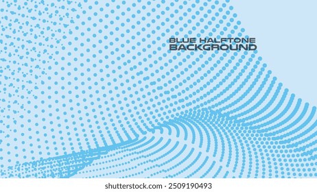 Blue halftone abstract background vector image for backdrop or presentation