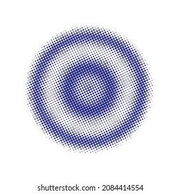 Blue Halftone Backdrop. Vector Element. Abstract Logo. Texture Art. Dot Set. Circle Half. Gradient Backdrop. Round Background. Effect Element.