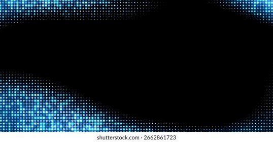 Fundo de meio-tom azul, fundo de pontos brilhantes abstrato, design de textura disco, banner confete brilhante.