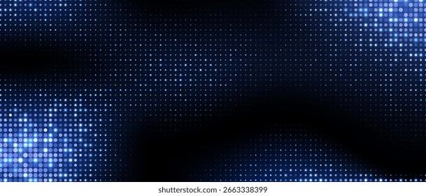 Fondo de semitono azul, fondo abstracto de puntos brillantes, diseño de textura disco, Anuncio de confeti brillante.