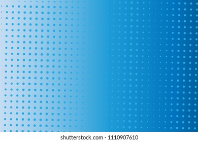 Blue halftone background. Digital gradient. Abstract backdrop with circles, point, dots. Dotted pattern. Vector illustration