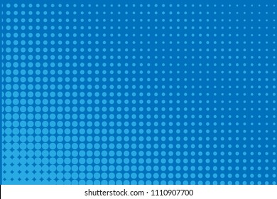 Blue halftone background. Digital gradient. Abstract backdrop with circles, point, dots. Dotted pattern. Vector illustration