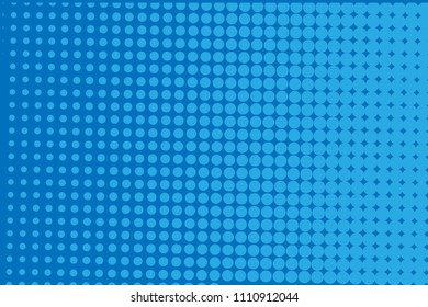 Blue halftone background. Digital gradient. Abstract backdrop with circles, point, dots. Dotted pattern. Futuristic panel Vector illustration
