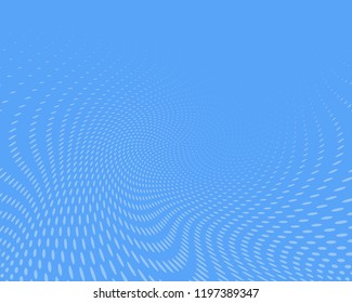 Blue halftone background. Digital gradient. Abstract backdrop with circles, point, dots. Dotted pattern. Futuristic panel Vector illustration