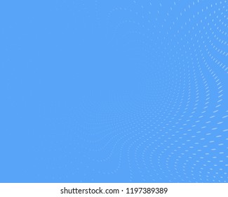 Blue halftone background. Digital gradient. Abstract backdrop with circles, point, dots. Dotted pattern. Futuristic panel Vector illustration