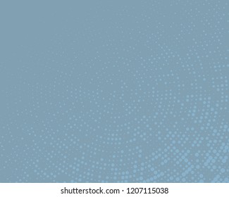 Blue halftone background. Digital gradient. Abstract backdrop with circles, point, dots. Dotted pattern. Futuristic panel Vector illustration