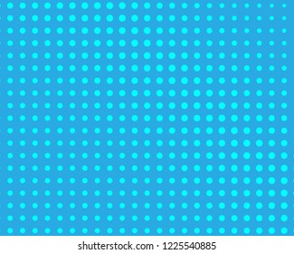 Blue halftone background. Digital gradient. Abstract backdrop with circles, point, dots. Dotted pattern. Futuristic panel Vector illustration