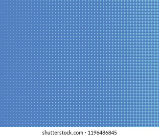 Blue Halftone Background. Fade Dotted Overlay. Digital Gradient. Pop-art style. Grunge Backdrop. Modern futuristic Pattern. Abstract panel. Vector illustration