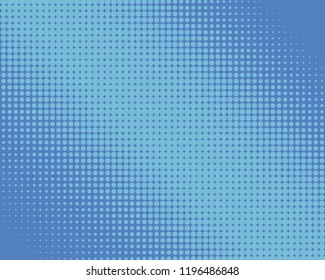 Blue Halftone Background. Fade Dotted Overlay. Digital Gradient. Pop-art style. Grunge Backdrop. Modern futuristic Pattern. Abstract panel. Vector illustration