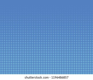 Blue Halftone Background. Fade Dotted Overlay. Digital Gradient. Pop-art style. Grunge Backdrop. Modern futuristic Pattern. Abstract panel. Vector illustration