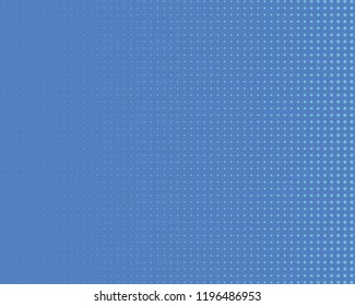 Blue Halftone Background. Fade Dotted Overlay. Digital Gradient. Pop-art style. Grunge Backdrop. Modern futuristic Pattern. Abstract panel. Vector illustration