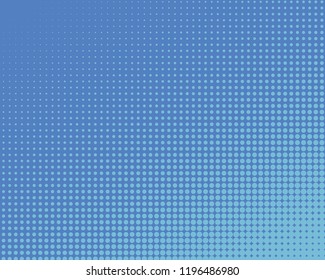 Blue Halftone Background. Fade Dotted Overlay. Digital Gradient. Pop-art style. Grunge Backdrop. Modern futuristic Pattern. Abstract panel. Vector illustration