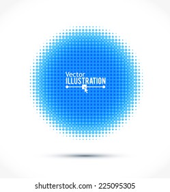 Blue Halftone Banner Design Element. Vector illustration.