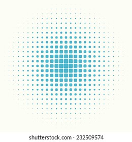 blue halftone circle of squares