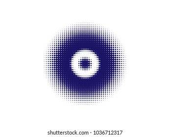 Blue halftone circles, dots pattern, vector, grunge. Comic texture background. Monochrome half-tone. Circle halftone Dots, colorful geometric gradient for pop art designs.