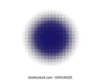 Blue halftone circles, dots pattern, vector, grunge. Comic texture background. Monochrome half-tone. Circle halftone Dots, colorful geometric gradient for pop art designs.